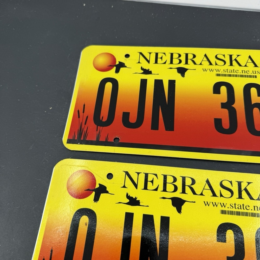 2005 Nebraska License Plate Plates PAIR / SET OJN 363 sarpy - Picture 5 of 6